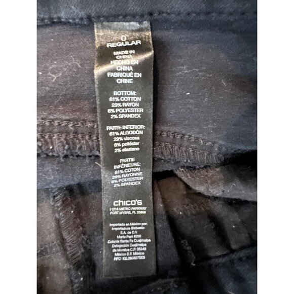 Chico's The So Lifting Straight Leg Black Jeans Size 0 (US4) Regular - Picture 9 of 10